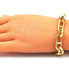Pulsera Básica 04.362.0039.08 Oro Laminado, Diseño de Puff Mariner, Pulido, Tono Dorado (11 MM Thickness, 8 Inches Length)
