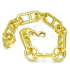 Pulsera Básica 04.362.0039.08 Oro Laminado, Diseño de Puff Mariner, Pulido, Tono Dorado (11 MM Thickness, 8 Inches Length)