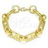 Pulsera Básica 04.362.0039.08 Oro Laminado, Diseño de Puff Mariner, Pulido, Tono Dorado (11 MM Thickness, 8 Inches Length)