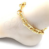 Tobillera Básica 04.362.0039.10 Oro Laminado, Diseño de Puff Mariner, Pulido, Tono Dorado (11 MM Thickness, 10 Inches Length)