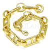 Tobillera Básica 04.362.0039.10 Oro Laminado, Diseño de Puff Mariner, Pulido, Tono Dorado (11 MM Thickness, 10 Inches Length)