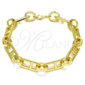 Tobillera Básica 04.362.0039.10 Oro Laminado, Diseño de Puff Mariner, Pulido, Tono Dorado (11 MM Thickness, 10 Inches Length)