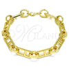 Tobillera Básica 04.362.0039.10 Oro Laminado, Diseño de Puff Mariner, Pulido, Tono Dorado (11 MM Thickness, 10 Inches Length)