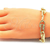 Pulsera Básica 04.362.0040.08 Oro Laminado, Diseño de Paperclip, Pulido, Tono Dorado (12 MM Thickness, 8 Inches Length)