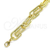 Tobillera Básica 04.362.0040.10 Oro Laminado, Diseño de Paperclip, Pulido, Tono Dorado (12 MM Thickness, 10 Inches Length)