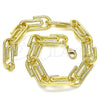 Tobillera Básica 04.362.0040.10 Oro Laminado, Diseño de Paperclip, Pulido, Tono Dorado (12 MM Thickness, 10 Inches Length)