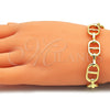 Pulsera Básica 04.362.0042.08 Oro Laminado, Diseño de Puff Mariner, Pulido, Tono Dorado (12 MM Thickness, 8 Inches Length)