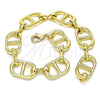 Pulsera Básica 04.362.0042.08 Oro Laminado, Diseño de Puff Mariner, Pulido, Tono Dorado (12 MM Thickness, 8 Inches Length)