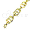 Tobillera Básica 04.362.0042.10 Oro Laminado, Diseño de Puff Mariner, Pulido, Tono Dorado (12 MM Thickness, 10 Inches Length)