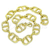 Tobillera Básica 04.362.0042.10 Oro Laminado, Diseño de Puff Mariner, Pulido, Tono Dorado (12 MM Thickness, 10 Inches Length)