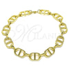 Tobillera Básica 04.362.0042.10 Oro Laminado, Diseño de Puff Mariner, Pulido, Tono Dorado (12 MM Thickness, 10 Inches Length)