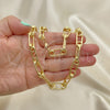 Gargantilla Basica 04.362.0043.18 Oro Laminado, Diseño de Paperclip, Pulido, Tono Dorado (09 MM Thickness, 18 Inches Length)