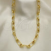 Gargantilla Basica 04.362.0043.18 Oro Laminado, Diseño de Paperclip, Pulido, Tono Dorado (09 MM Thickness, 18 Inches Length)