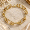 Pulsera Básica 04.362.0043.08 Oro Laminado, Diseño de Paperclip, Pulido, Tono Dorado (Grosor 09 MM, 8 Pulgadas de Largo)