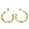 Arete Dormilona 02.385.0001.30 Oro Laminado, Diseño de Bola, Pulido, Tono Dorado
