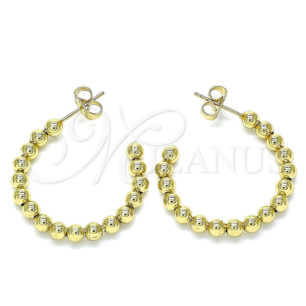 Arete Dormilona 02.385.0001.30 Oro Laminado, Diseño de Bola, Pulido, Tono Dorado
