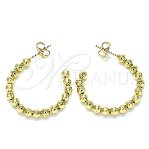 Arete Dormilona 02.385.0001.30 Oro Laminado, Diseño de Bola, Pulido, Tono Dorado