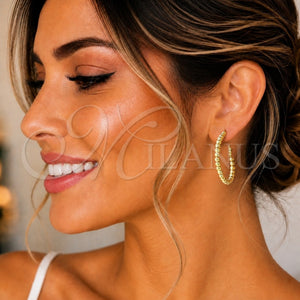 Arete Dormilona 02.385.0001.40 Oro Laminado, Diseño de Bola, Pulido, Tono Dorado