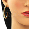 Arete Dormilona 02.385.0001.40 Oro Laminado, Diseño de Bola, Pulido, Tono Dorado