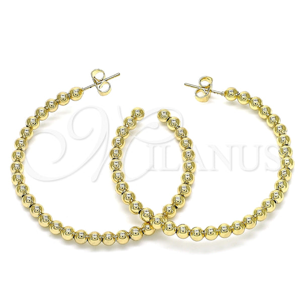 Arete Dormilona 02.385.0001.50 Oro Laminado, Diseño de Bola, Pulido, Tono Dorado