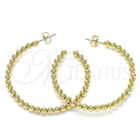 Arete Dormilona 02.385.0001.50 Oro Laminado, Diseño de Bola, Pulido, Tono Dorado
