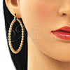 Argolla Grande 02.385.0002.50 Oro Laminado, Diseño de Bola, Pulido, Tono Dorado