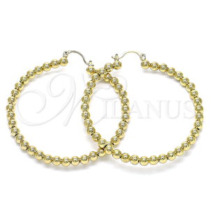Argolla Grande 02.385.0002.50 Oro Laminado, Diseño de Bola, Pulido, Tono Dorado