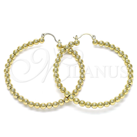 Argolla Grande 02.385.0002.50 Oro Laminado, Diseño de Bola, Pulido, Tono Dorado