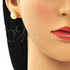Arete Dormilona 02.100.0124.2 Oro Laminado, Diamantado, Tono Dorado