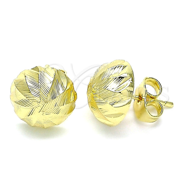 Arete Dormilona 02.100.0124.2 Oro Laminado, Diamantado, Tono Dorado