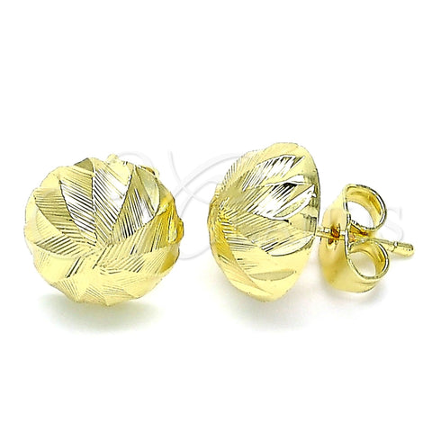 Arete Dormilona 02.100.0124.2 Oro Laminado, Diamantado, Tono Dorado