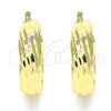 Argolla Mediana 02.163.0146.30 Oro Laminado, Diseño de Torcido, Pulido, Tono Dorado