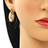 Argolla Pequeña 02.163.0150.25 Oro Laminado, Diseño de Torcido y Hueco, Pulido, Tono Dorado
