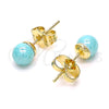 Arete Dormilona 02.63.2118.2 Oro Laminado, Diseño de Bola, con Turquoise Perla, Pulido, Tono Dorado