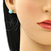 Arete Dormilona 02.63.2124.2 Oro Laminado, Diseño de Bola, con Turquoise Perla, Pulido, Tono Dorado