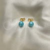Arete Dormilona 02.63.2124.2 Oro Laminado, Diseño de Bola, con Turquoise Perla, Pulido, Tono Dorado