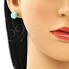 Arete Dormilona 02.63.2121.2 Oro Laminado, Diseño de Bola, con Turquoise Perla, Pulido, Tono Dorado