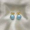 Arete Dormilona 02.63.2121.2 Oro Laminado, Diseño de Bola, con Turquoise Perla, Pulido, Tono Dorado