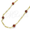 Gargantilla Elegante 04.63.1410.18 Oro Laminado, Diseño de Bola, con Goldstone Venturina Onix Negro, Pulido, Tono Dorado (Grosor 03 MM, 18 Pulgadas de Largo)