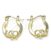 Argolla Pequeña 02.63.2711.15 Oro Laminado, Diseño de Elefante, Pulido, Tono Dorado