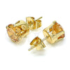 Arete Dormilona 5.128.039.1 Oro Laminado, con Chanpan Oscuro Zirconia Cubica, Pulido, Tono Dorado