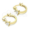 Argolla Pequeña 02.210.0501.12 Oro Laminado, con Blanca Zirconia Cubica, Pulido, Tono Dorado