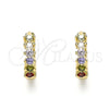 Argolla Huggie 02.284.0033.12 Oro Laminado, con Multicolor Zirconia Cubica, Pulido, Tono Dorado