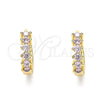 Argolla Huggie 02.284.0033.2.12 Oro Laminado, con Rosado Zirconia Cubica, Pulido, Tono Dorado