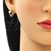 Argolla Huggie 02.284.0034.12 Oro Laminado, Diseño de Mariposa, con Multicolor Micro Pave, Pulido, Tono Dorado