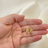 Argolla Huggie 02.284.0035.2.12 Oro Laminado, Diseño de Corazón, con Rosado Micro Pave, Pulido, Tono Dorado