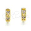 Argolla Huggie 02.284.0035.2.12 Oro Laminado, Diseño de Corazón, con Rosado Micro Pave, Pulido, Tono Dorado