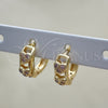 Argolla Huggie 02.284.0035.2.12 Oro Laminado, Diseño de Corazón, con Rosado Micro Pave, Pulido, Tono Dorado