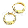 Argolla Huggie 02.284.0036.12 Oro Laminado, con Multicolor Micro Pave, Pulido, Tono Dorado