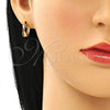 Argolla Huggie 02.284.0036.1.12 Oro Laminado, con Granate Micro Pave, Pulido, Tono Dorado